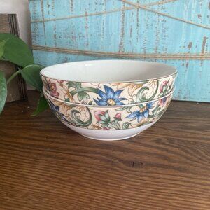 Vintage 1996 Royal Doulton Everyday Jacobean Floral /White 6" Bowls 2 Pc